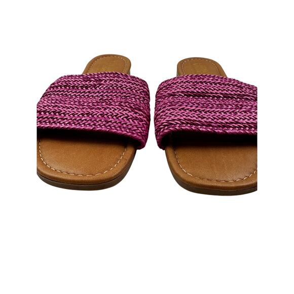Crown Vintage Avera Pink Woven Slip On Sandals Vacation Chic Women's Size 8 W - Picture 3 of 9